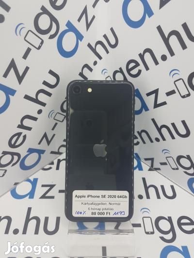 Apple iPhone SE 2020 64Gb|Normál|Fekete|Kártyafüggetlen