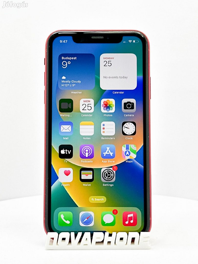 Apple iPhone XR (128GB)  - Akku: 100% - Szín: Piros