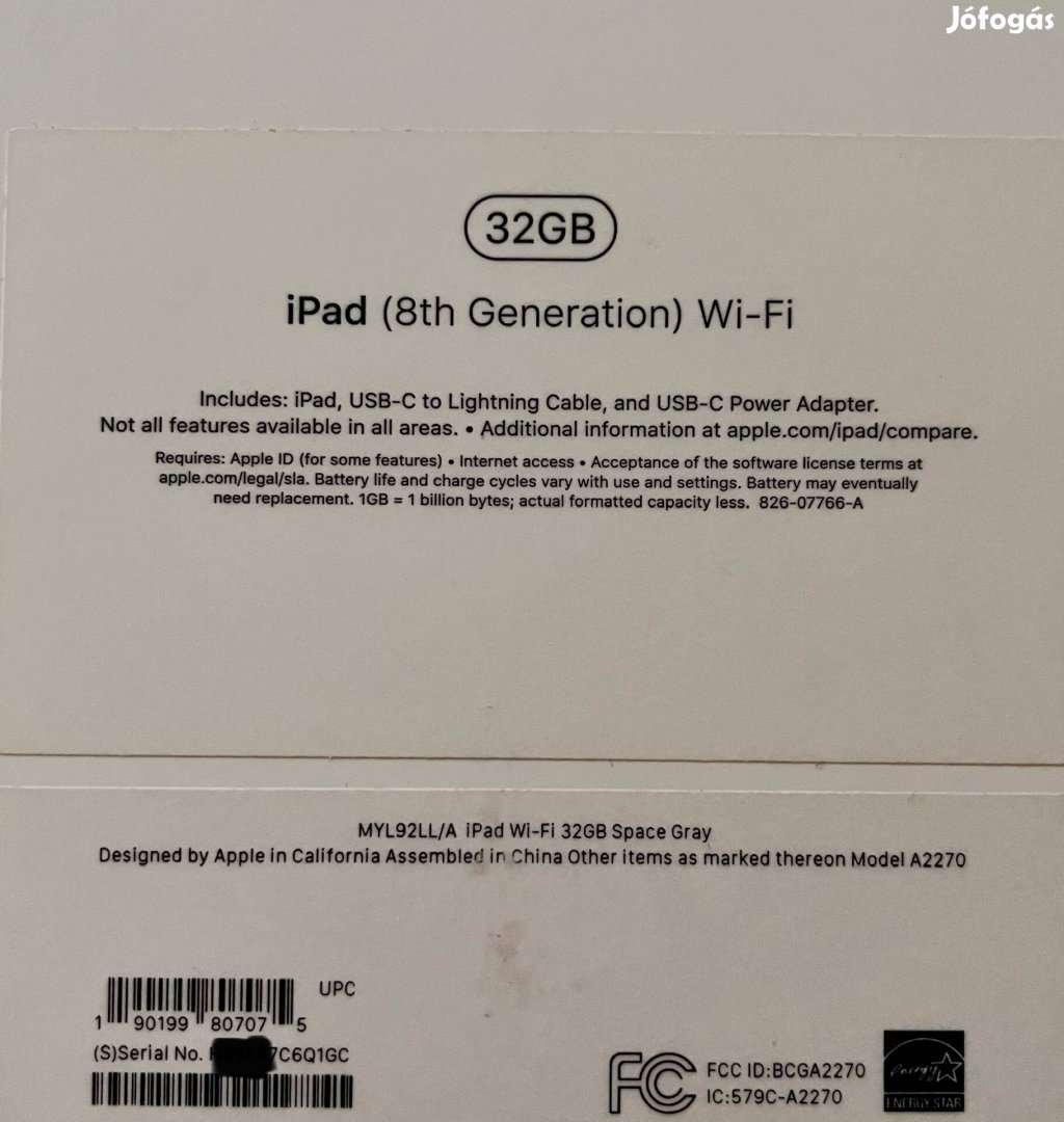 Apple ipad 8 32GB újszerű!!!