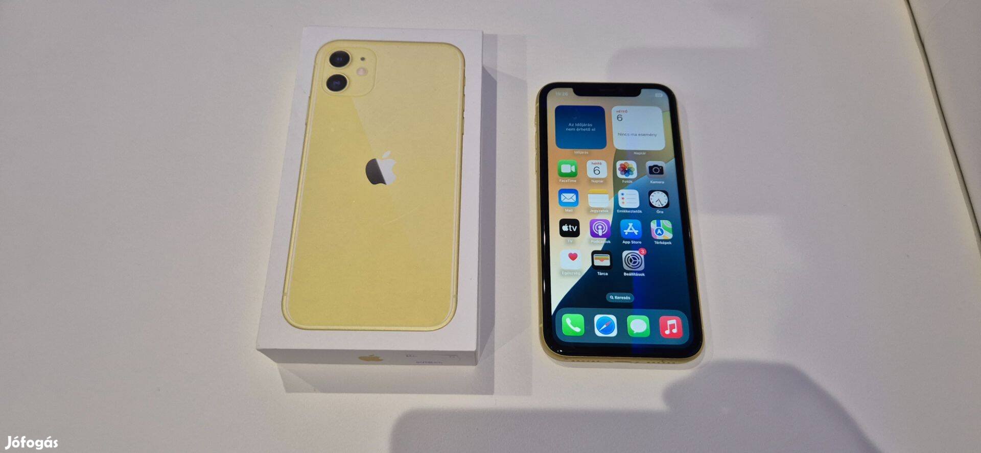 Apple iphone 11 128GB Független Újszerű Yellow Garis !