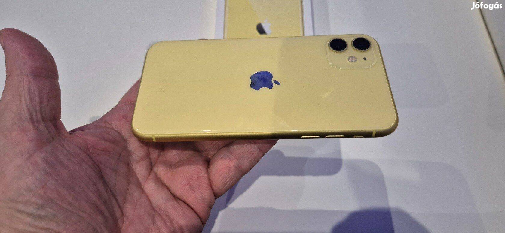Apple iphone 11 128GB Független Újszerű Yellow Garival !