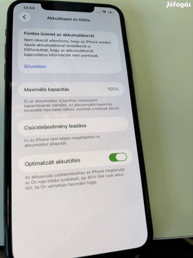 Apple iphone 11 pro max független 100-os aksi
