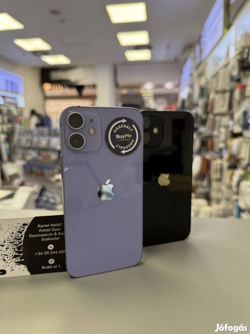 Apple iphone 12 Mini 64Gb, Kártyafüggetlen, Fekete, Lila