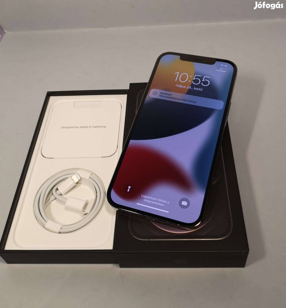 Apple iphone 12 Pro Max 128GB Graphite Kártyafüggetlen jó állapotú tel