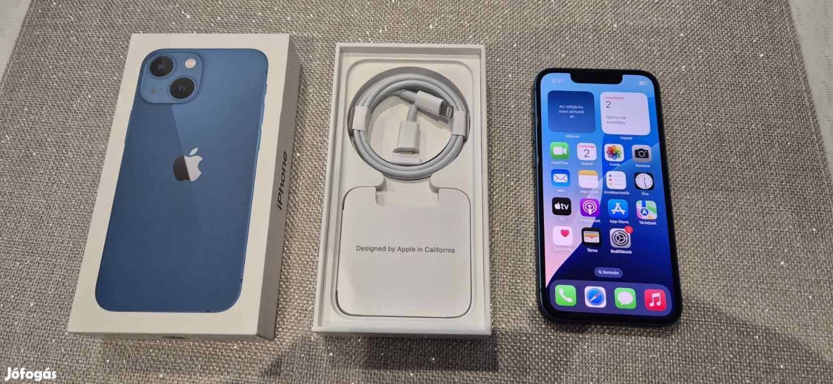 Apple iphone 13 Mini 256GB Független Újszerű Blue Garis !