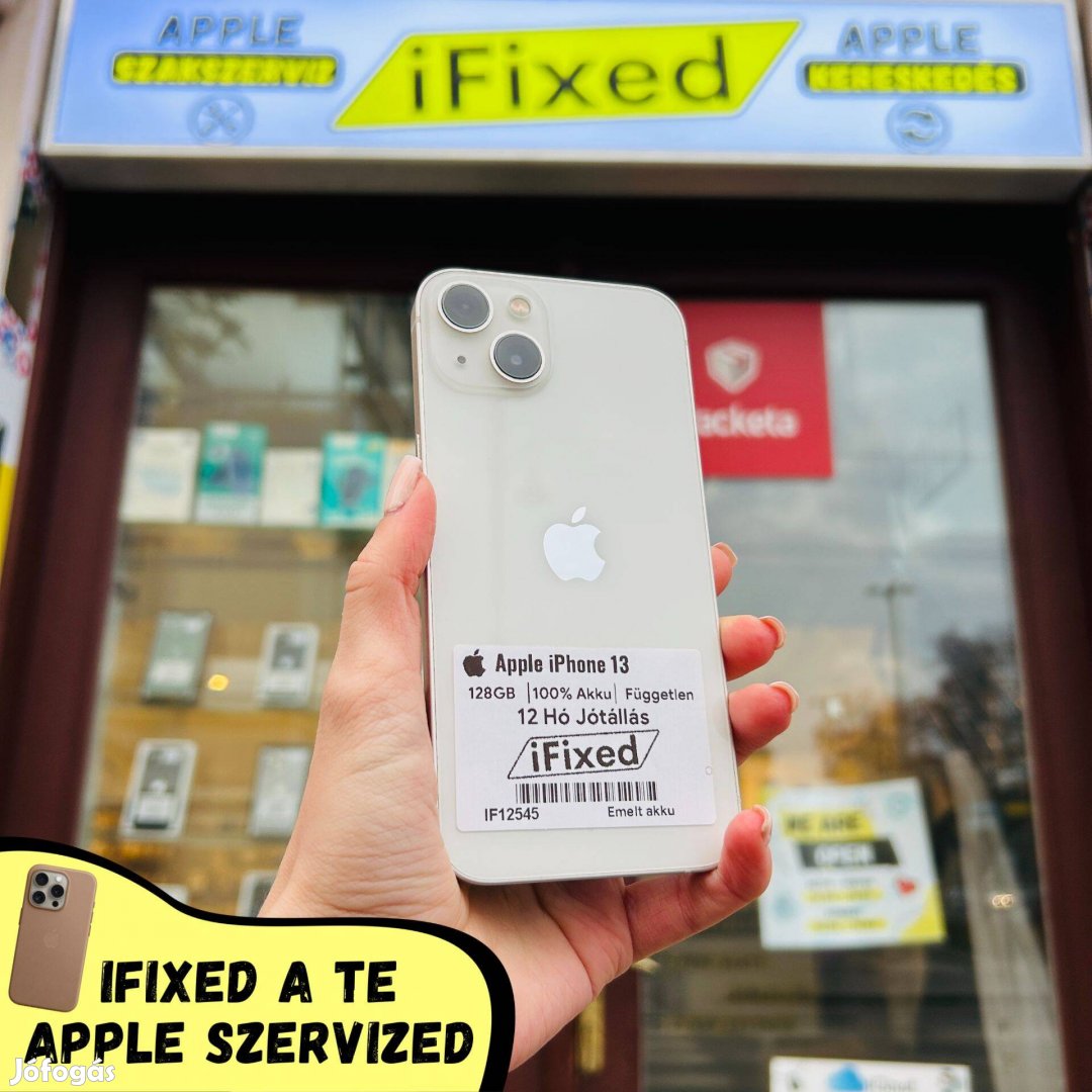 Apple iphone 13 White 128GB 100% Akku 12 Hógari IF12545