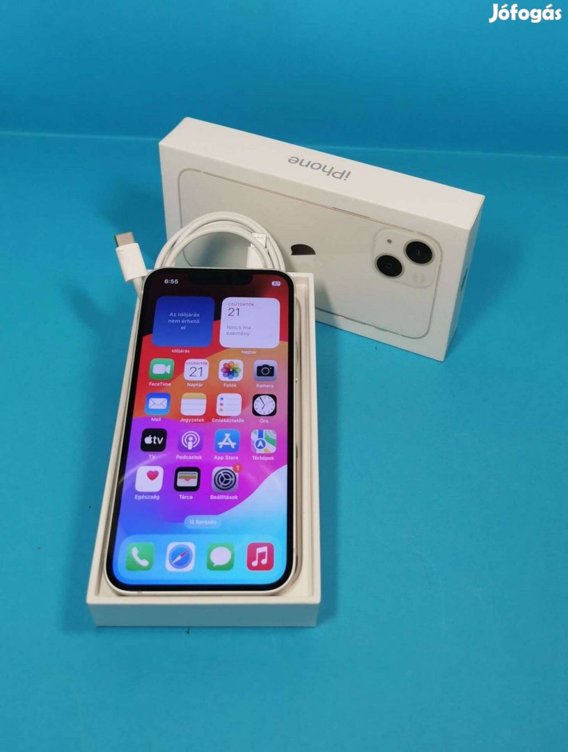 Apple iphone 13 mini 128GB Fehér Kártyafüggetlen szép telefon eladó!