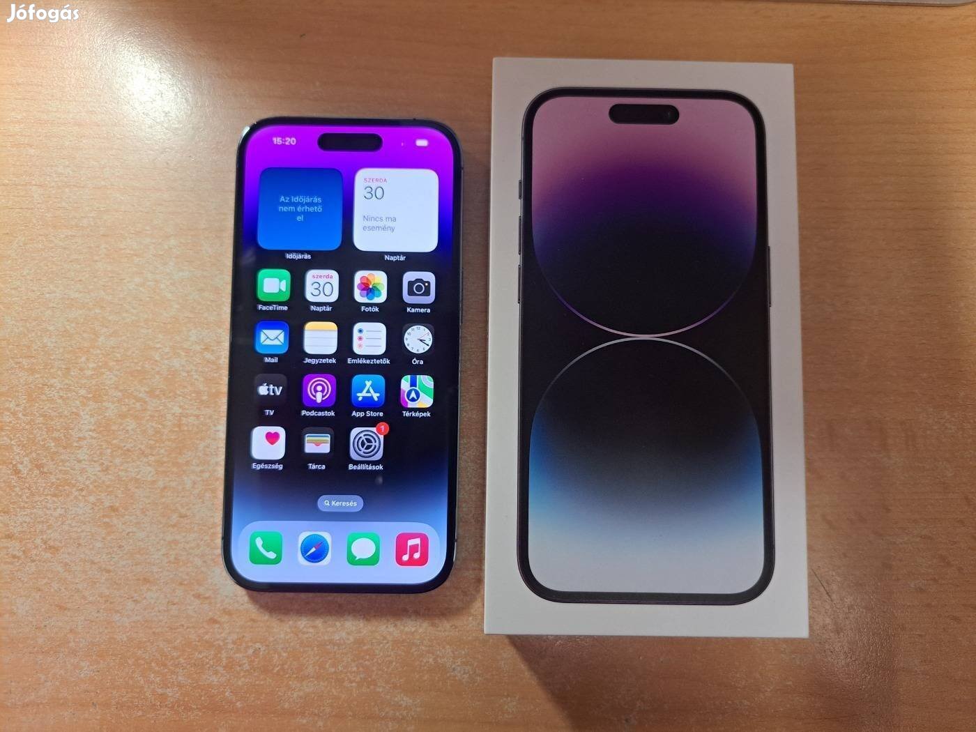 Apple iphone 14 Pro Deep Purple Független Újszerű Apple Garanciás !