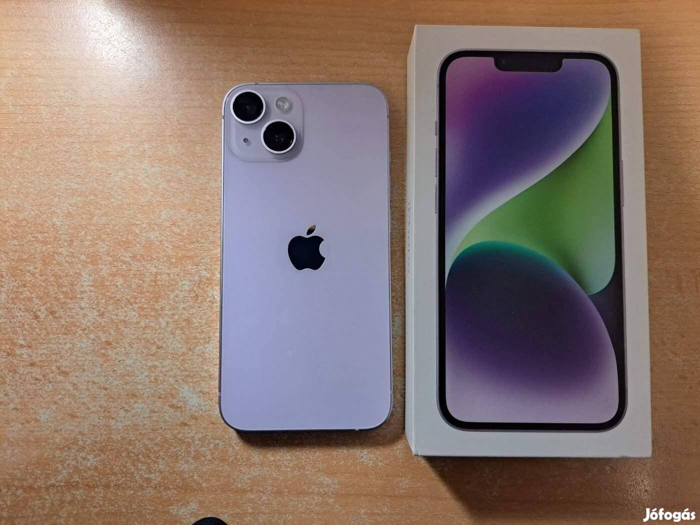 Apple iphone 14 Újszerű Lila Apple Garanciával !