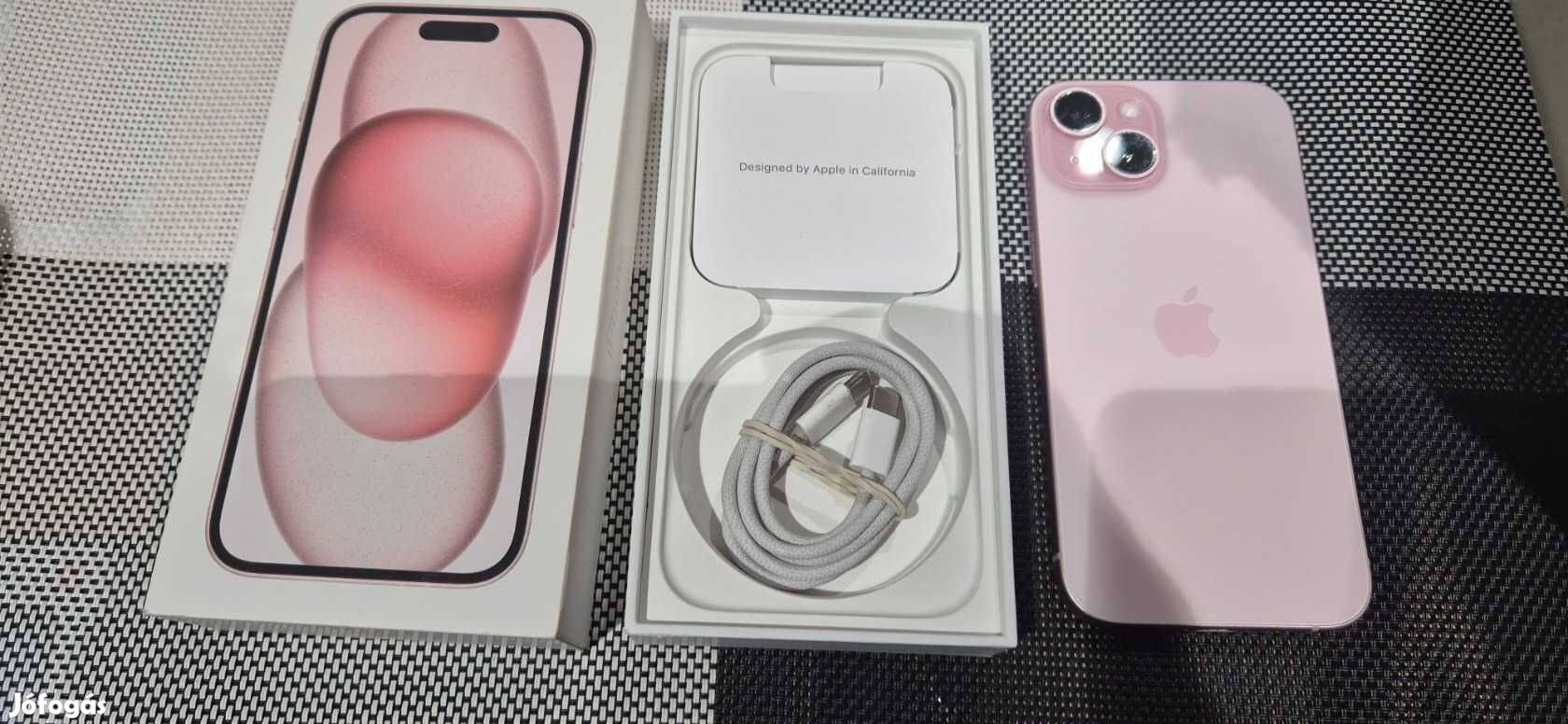 Apple iphone 15 128GB Pink Független Szinte Új Apple Garanciával !