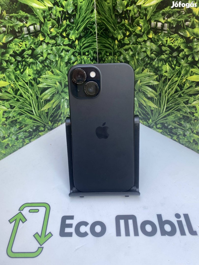 Apple iphone 15 128GB fekete 12 hónap jótállás