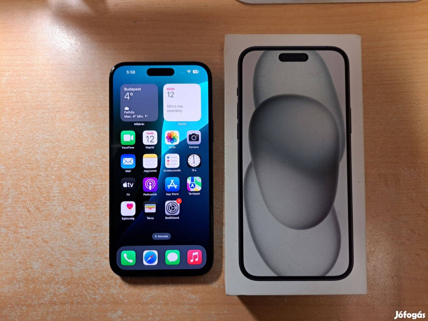 Apple iphone 15 Plus Független Újszerű Black Garis !