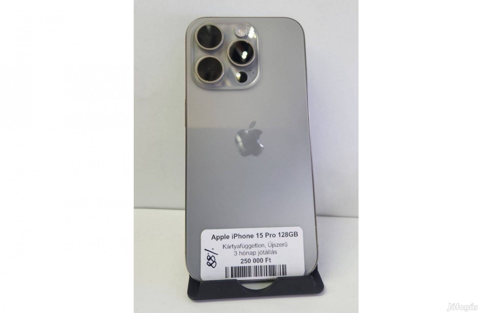 Apple iphone 15 Pro 128GB Független Jótállással Natur Titán
