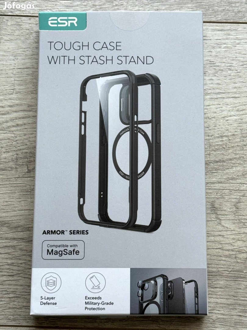 Apple iphone 15 Pro Armor Tough tok tartóállvánnyal (Halolock) Új