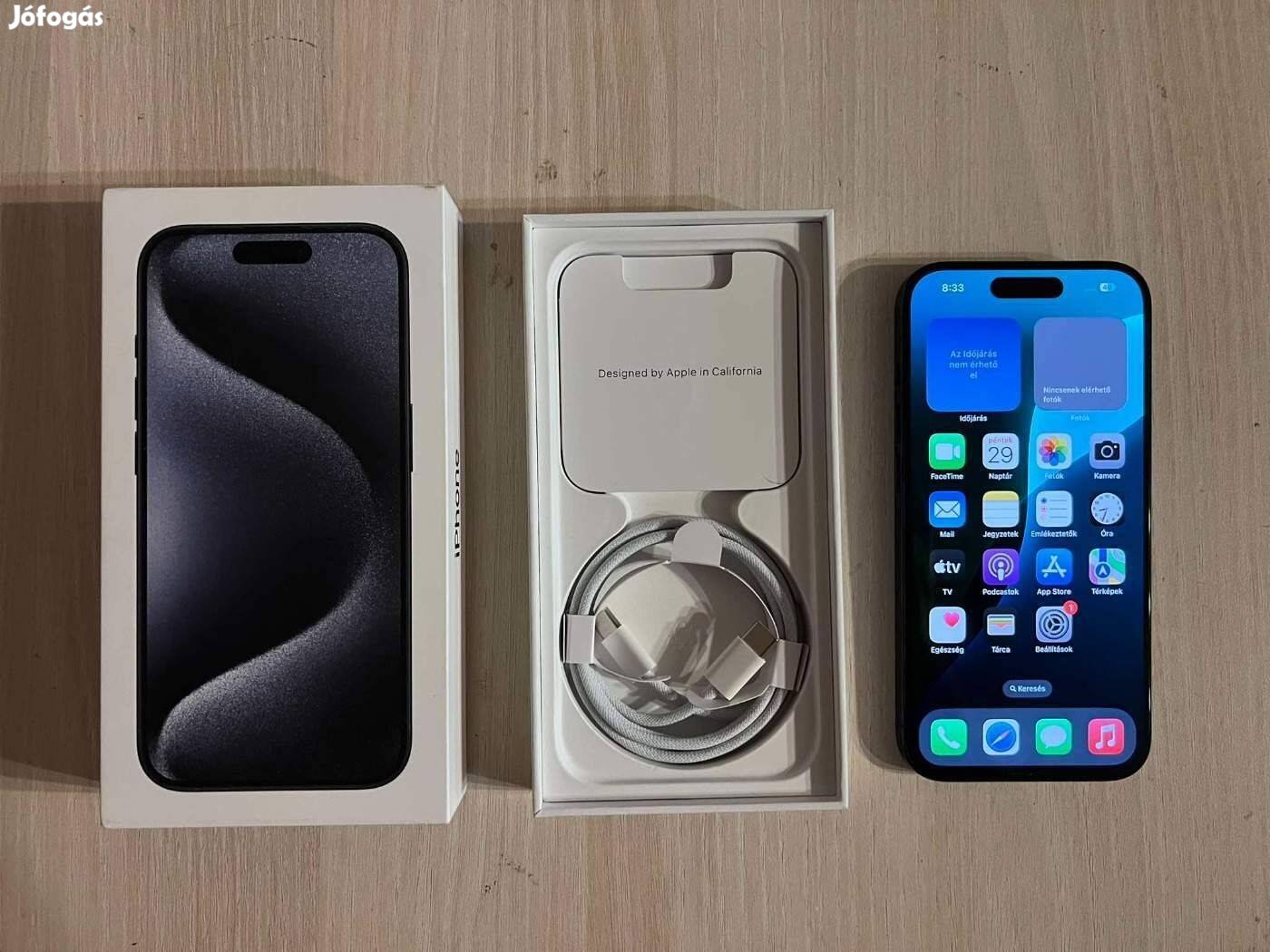 Apple iphone 15 Pro Független Blue Szinte Új 3 év Apple Garancia !