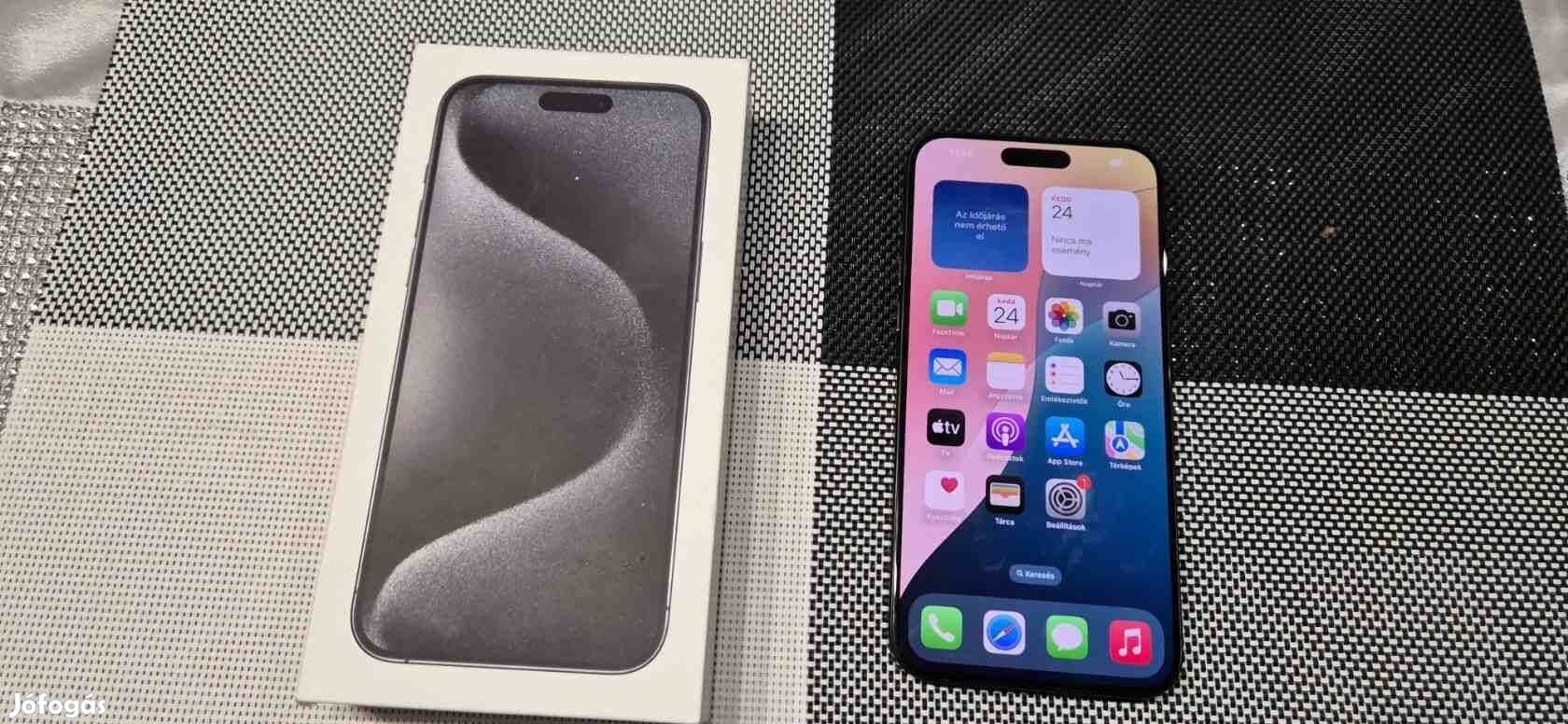 Apple iphone 15 Pro Max Független szinte Új 3 év Apple Garival