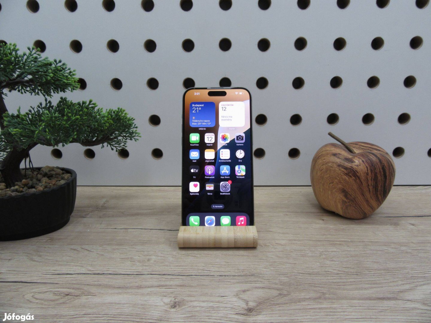 Apple iphone 15 Pro Max - Natural Titanium - Használt, karcmentes