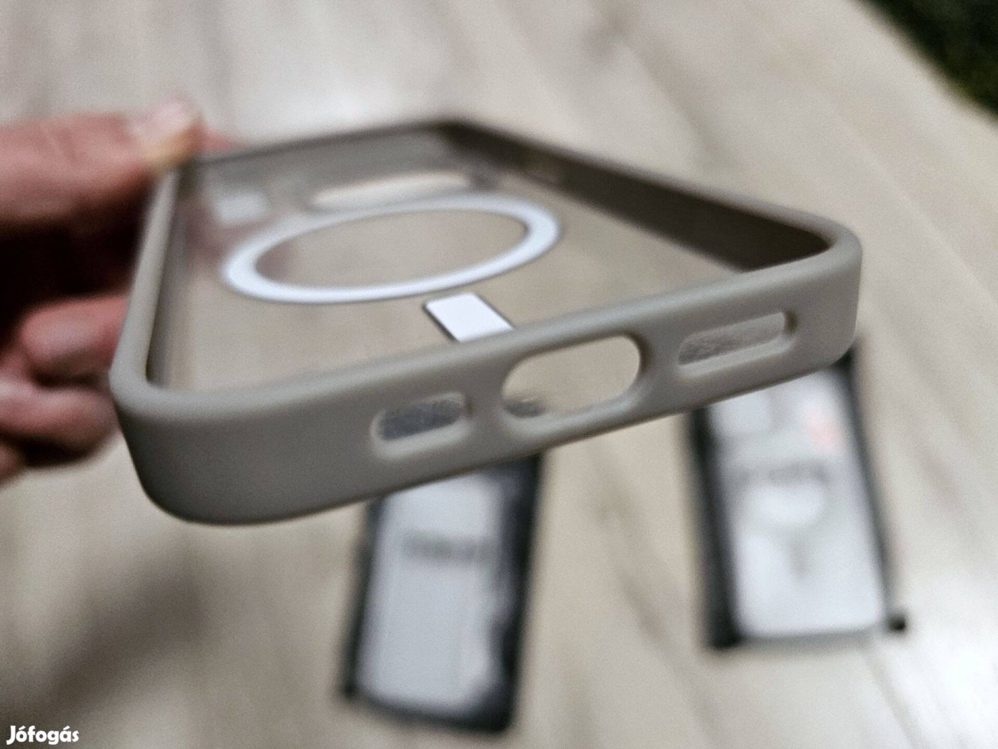 Apple iphone 15 Pro Max natur titán védőtok szilikon tok Magsafe