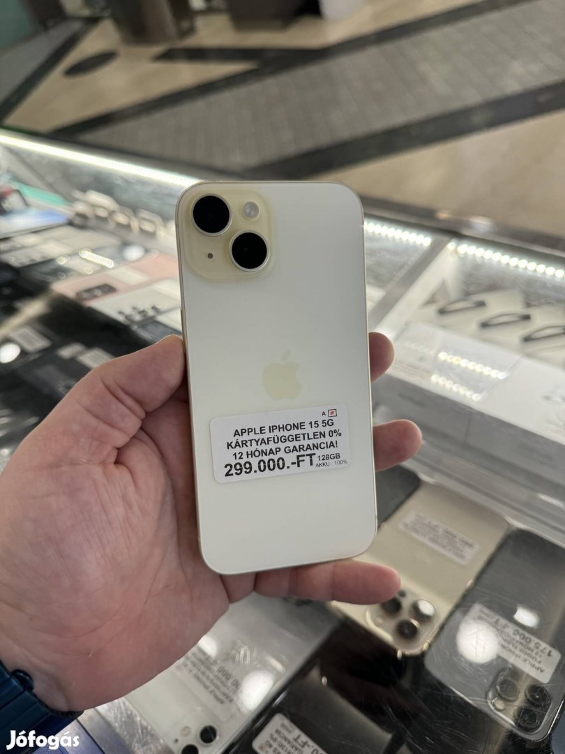 Apple iphone 15 Sárga Kártyafüggetlen Garanciával 