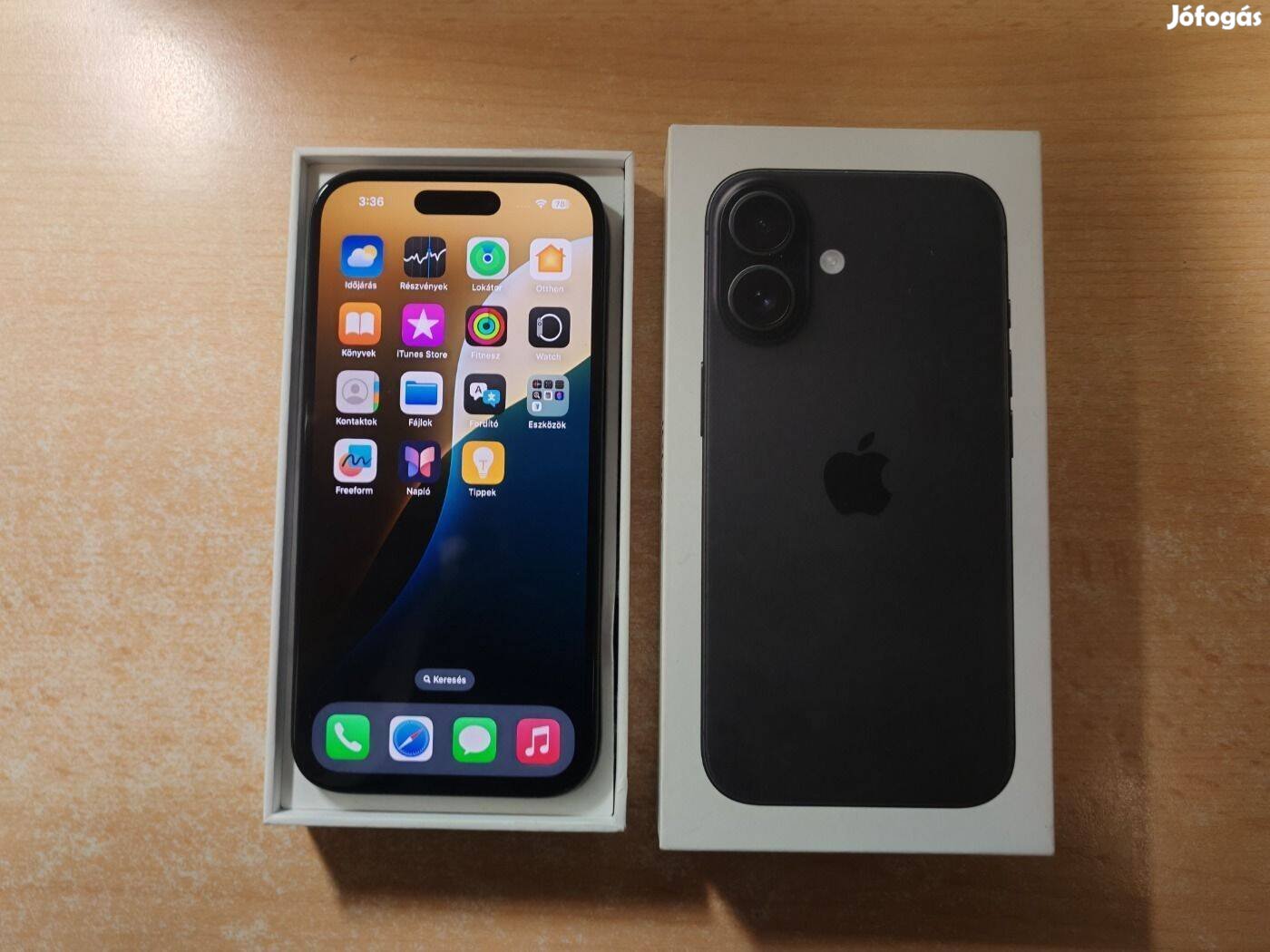 Apple iphone 16 128 Black Független szinte Új Apple Garanciával !