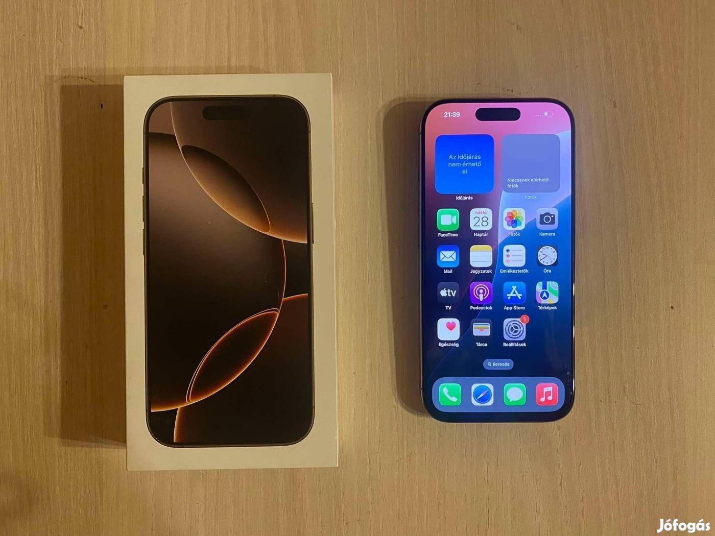 Apple iphone 16 Pro 256GB szinte Új Független 3 év Apple Garanciás !