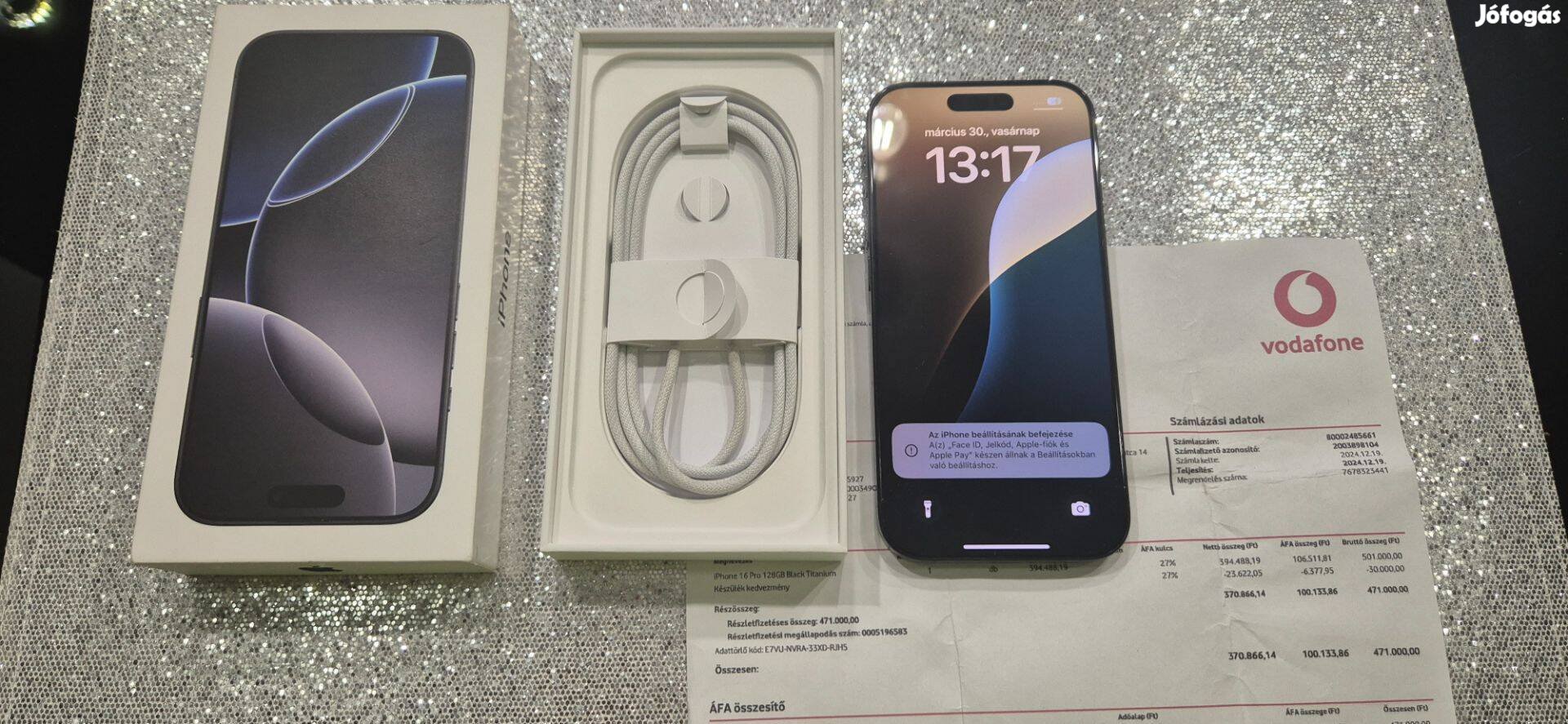 Apple iphone 16 Pro szinte Új Black 32 hó Apple Garival !