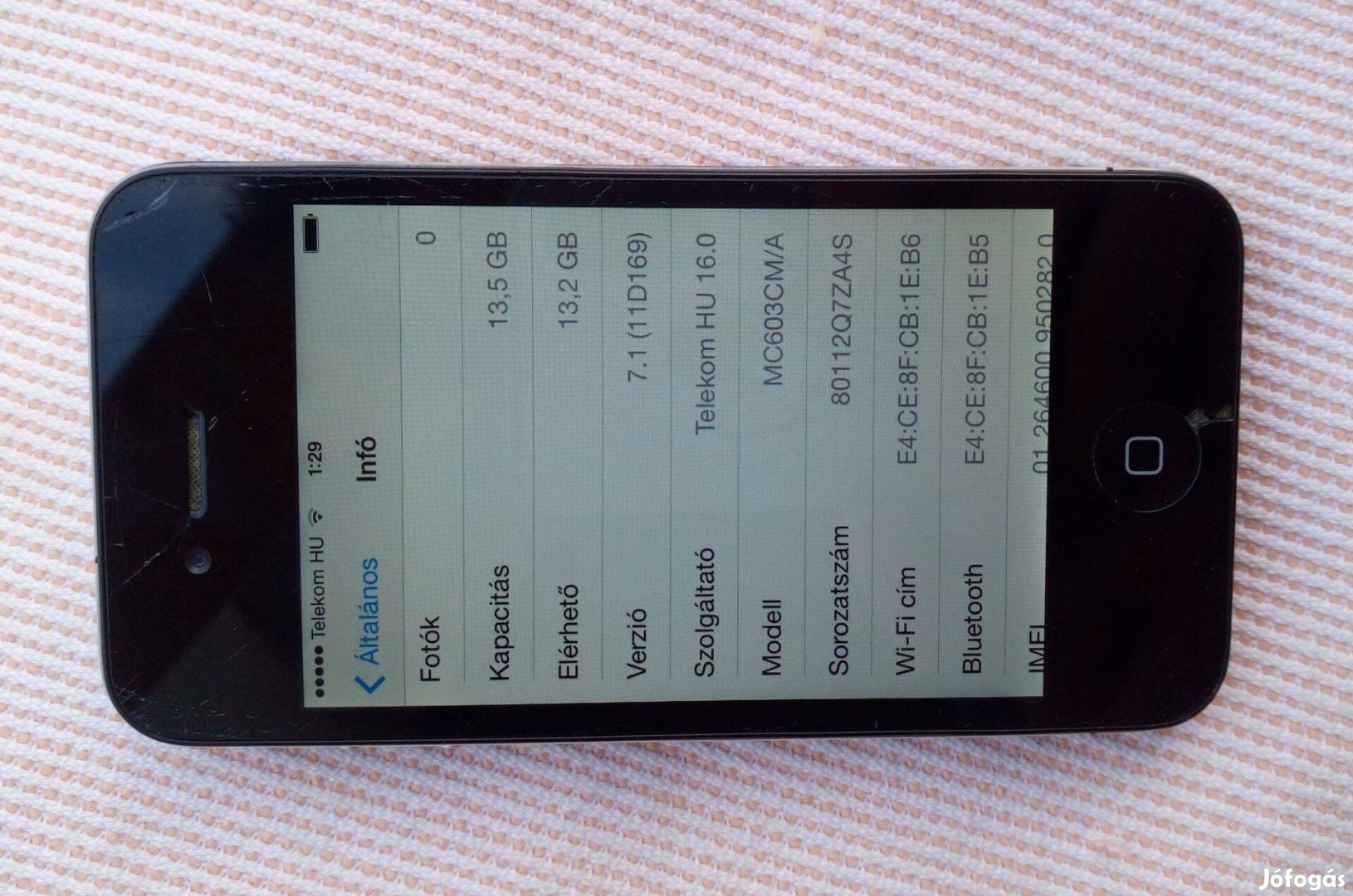 Apple iphone 4 telefon, Model: A1332