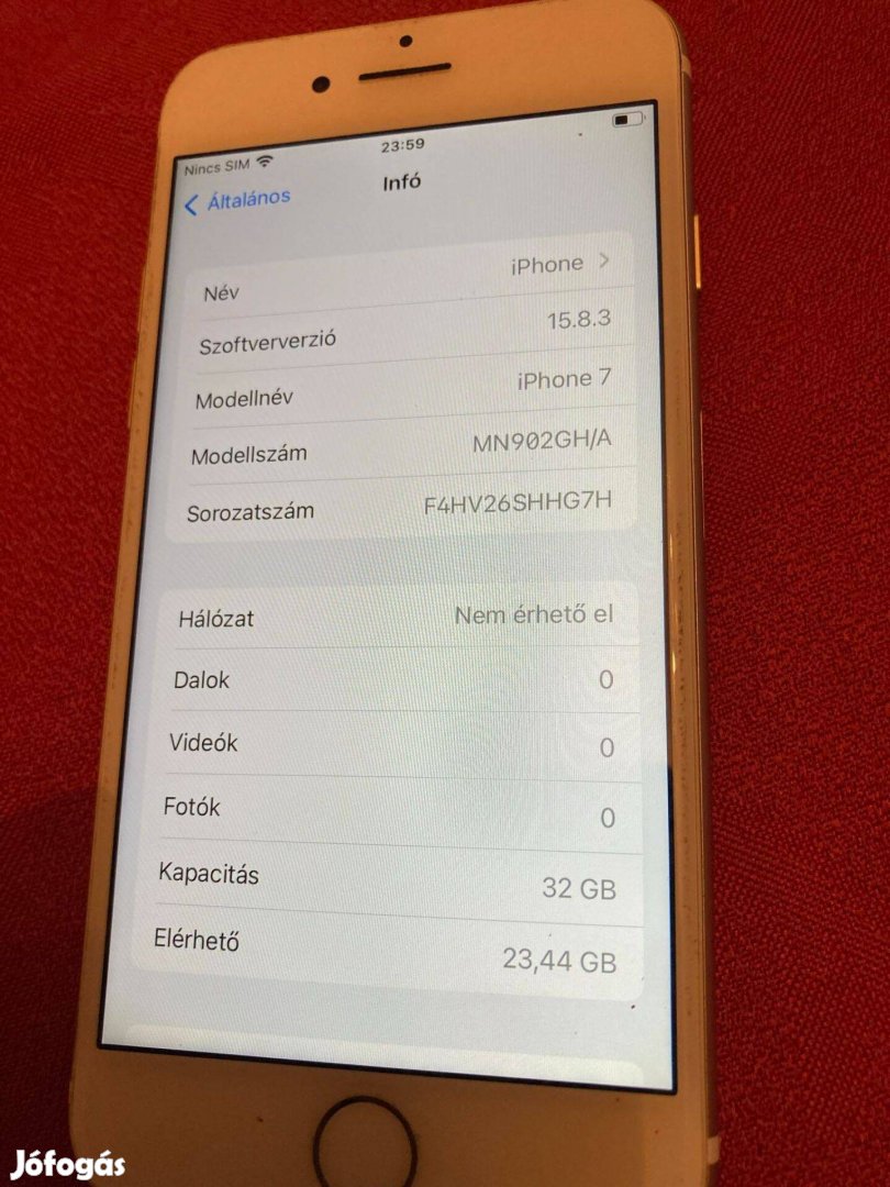 Apple iphone 7 32GB Kártya független