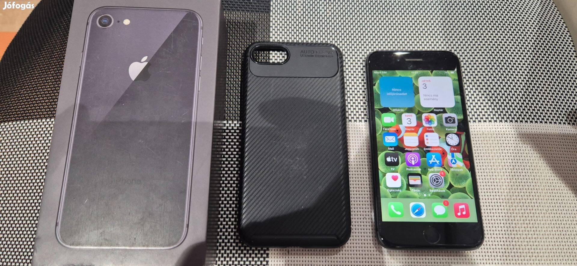 Apple iphone 8 256GB Független Space Gray Gari 100%-os aksival !