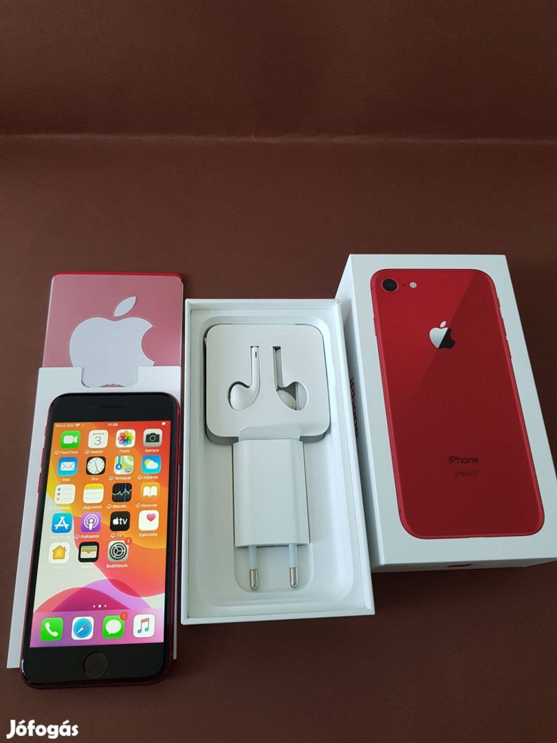 Apple iphone 8 64GB Red Kártyafüggetlen mobiltelefon jó állapotban el