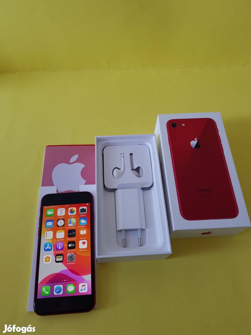 Apple iphone 8 64GB Red Kártyafüggetlen szép mobiltelefon eladó!