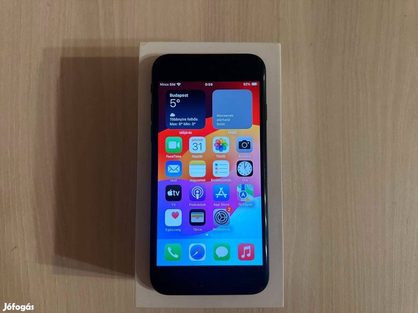 Apple iphone SE 2020 128GB Fekete Újszerű Garis 100% Aksi !