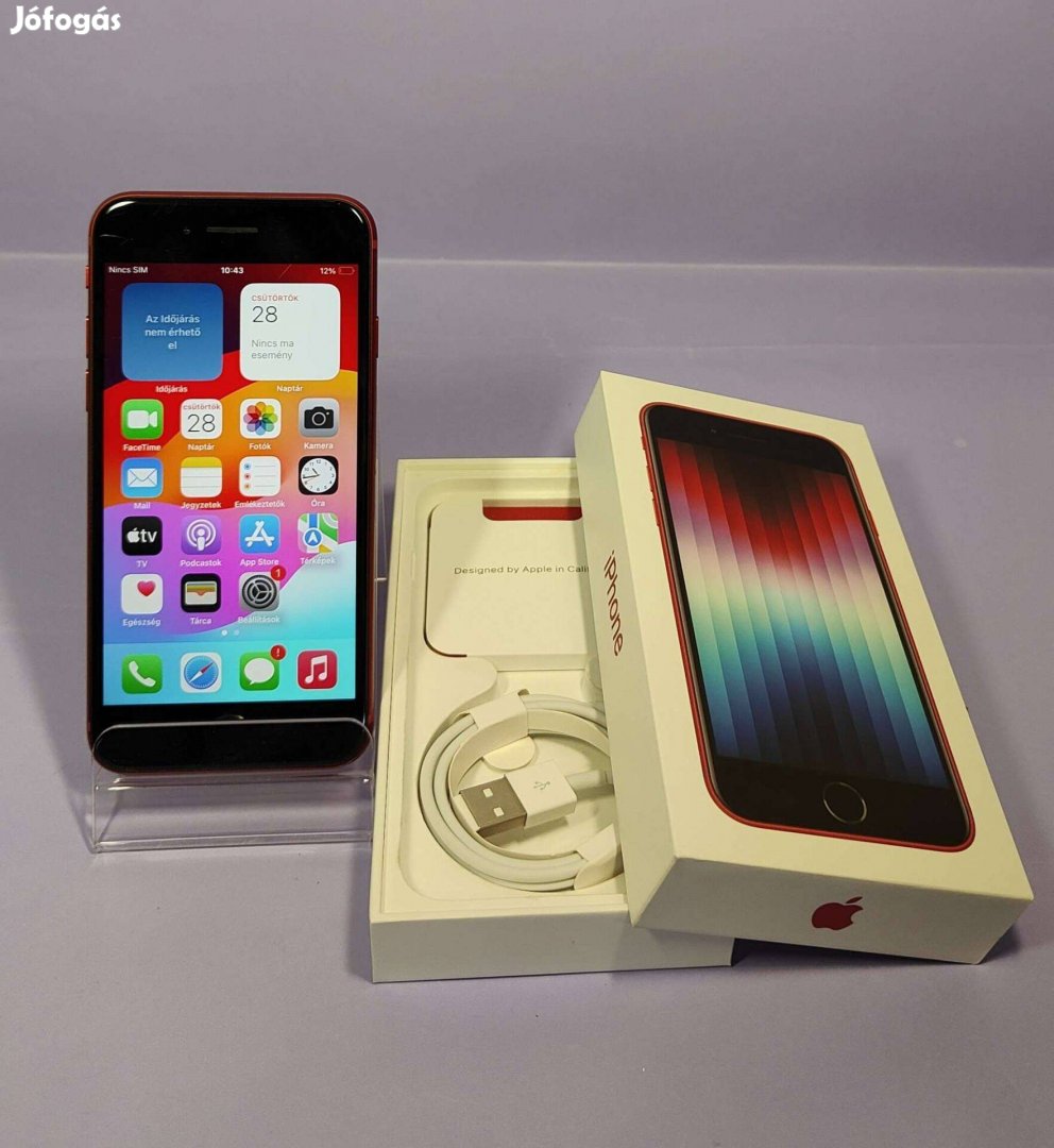 Apple iphone SE 2022 64GB Piros Független szép mobiltelefon eladó!