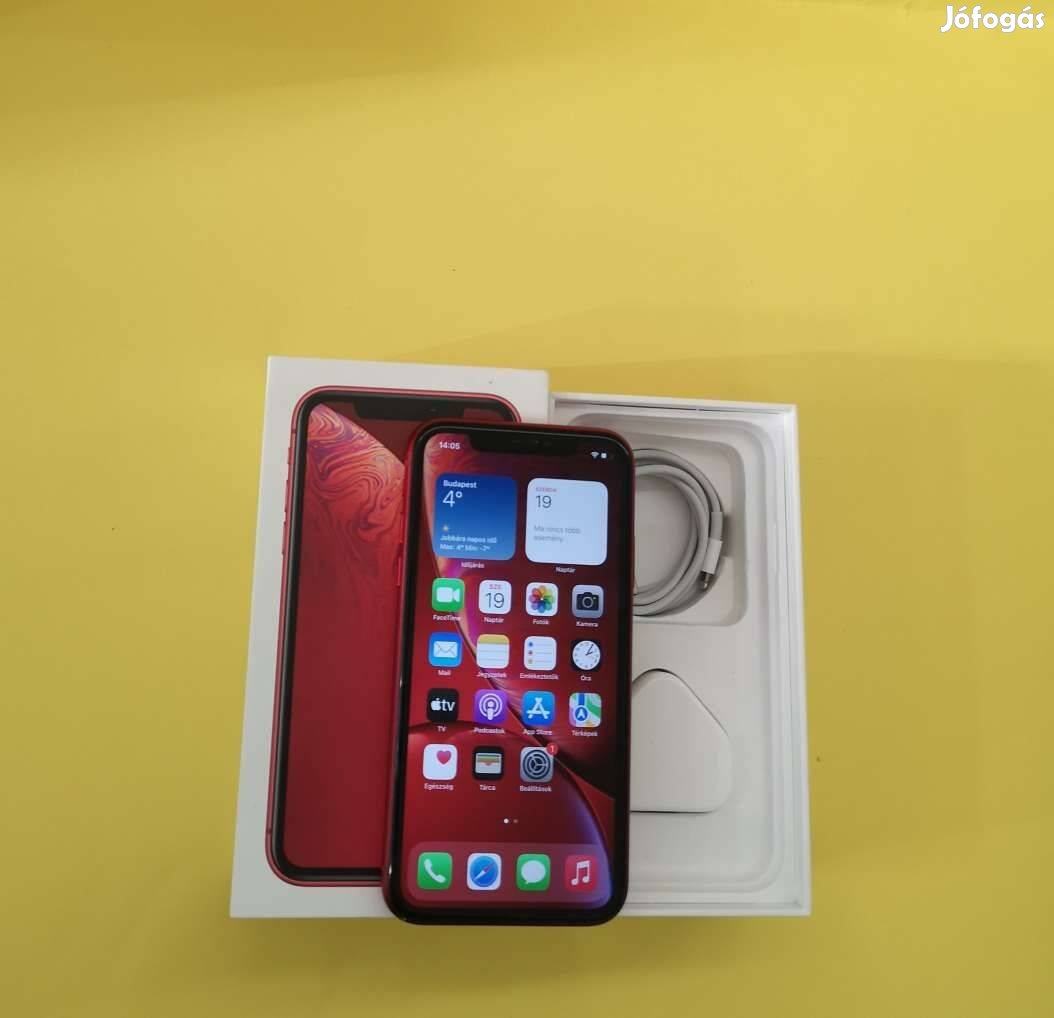 Apple iphone XR 128GB Red Függetelen karcmentes mobiltelefon eladó!