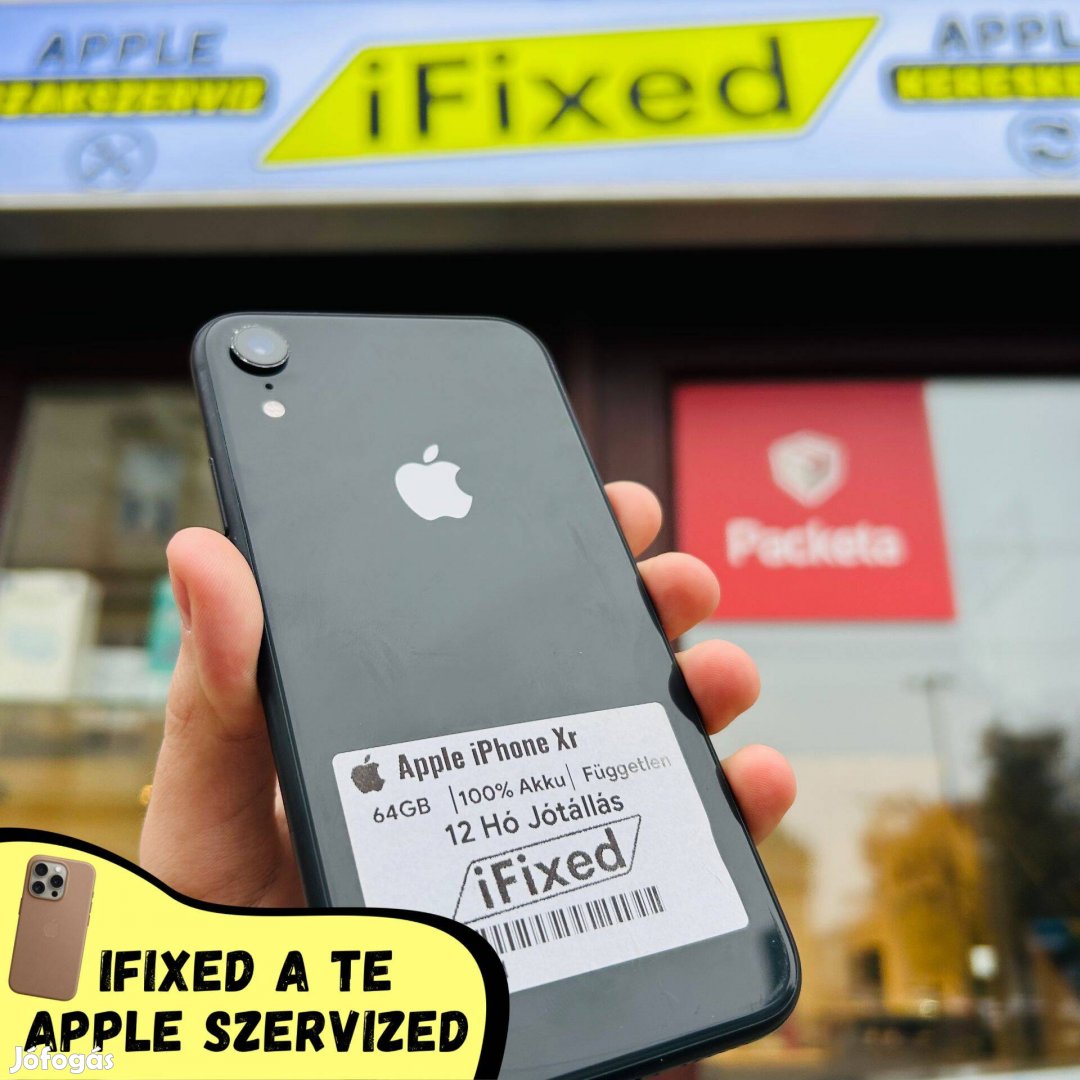 Apple iphone Xr Black 64GB 100% Akku 12 Hógari IF12491