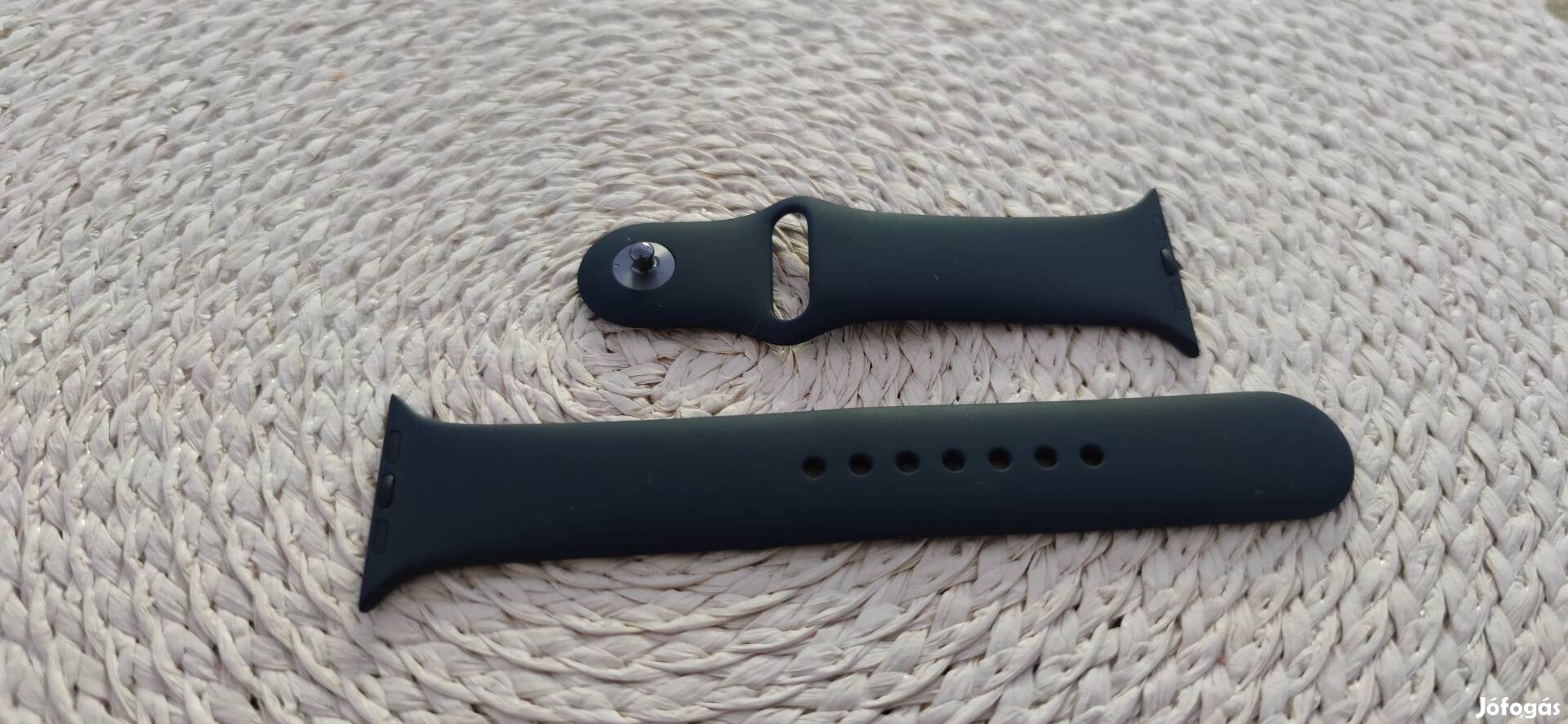 Apple watch 45mm M / L mértű szilikon szíj fekete / szürke / sötétkék