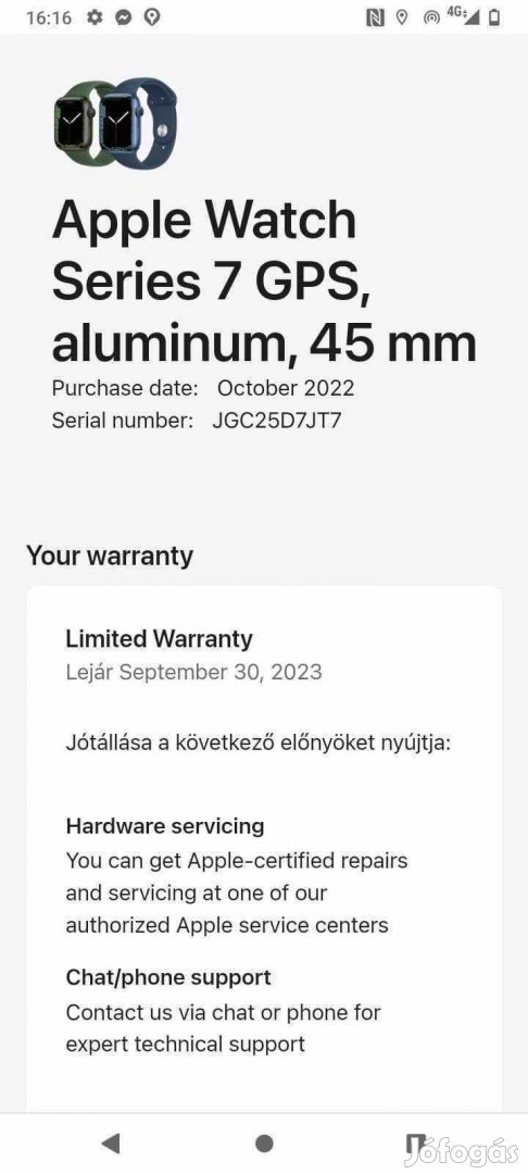 Apple watch series 7 45mm okosóra 