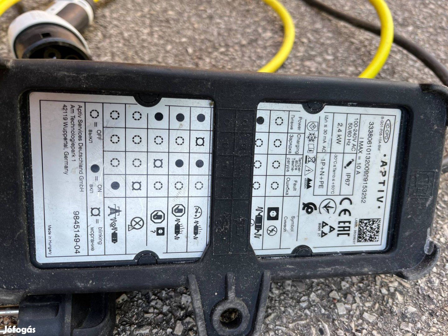 Aptiv Type 2 elektromos autótöltő