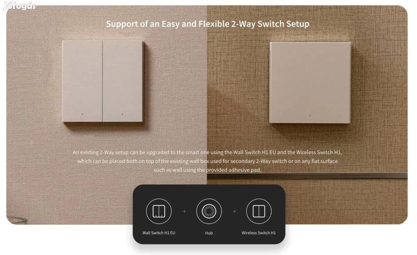 Aqara Smart Wall Switch H1 (No Neutral, Double/ Rocker) okos kapcsolók
