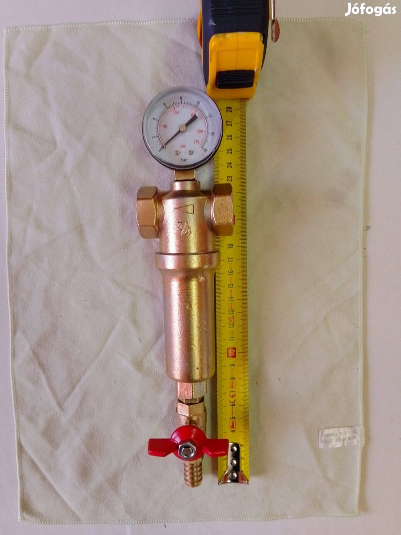 Aquafilter előszűrő réz szűrőházban, nyomásmérővel új!!!!!
