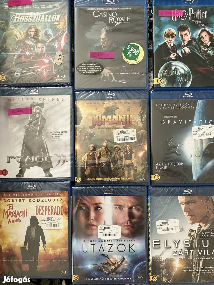 Aquaman, Jumanji, Bosszúállók, Gravitáció bontatlan blu ray, blu-ray