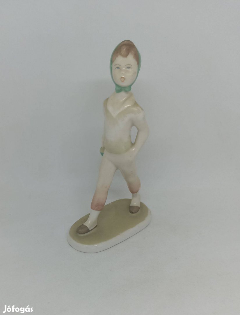 Aquincum porcelán esernyővel sétáló lányRitka festés!