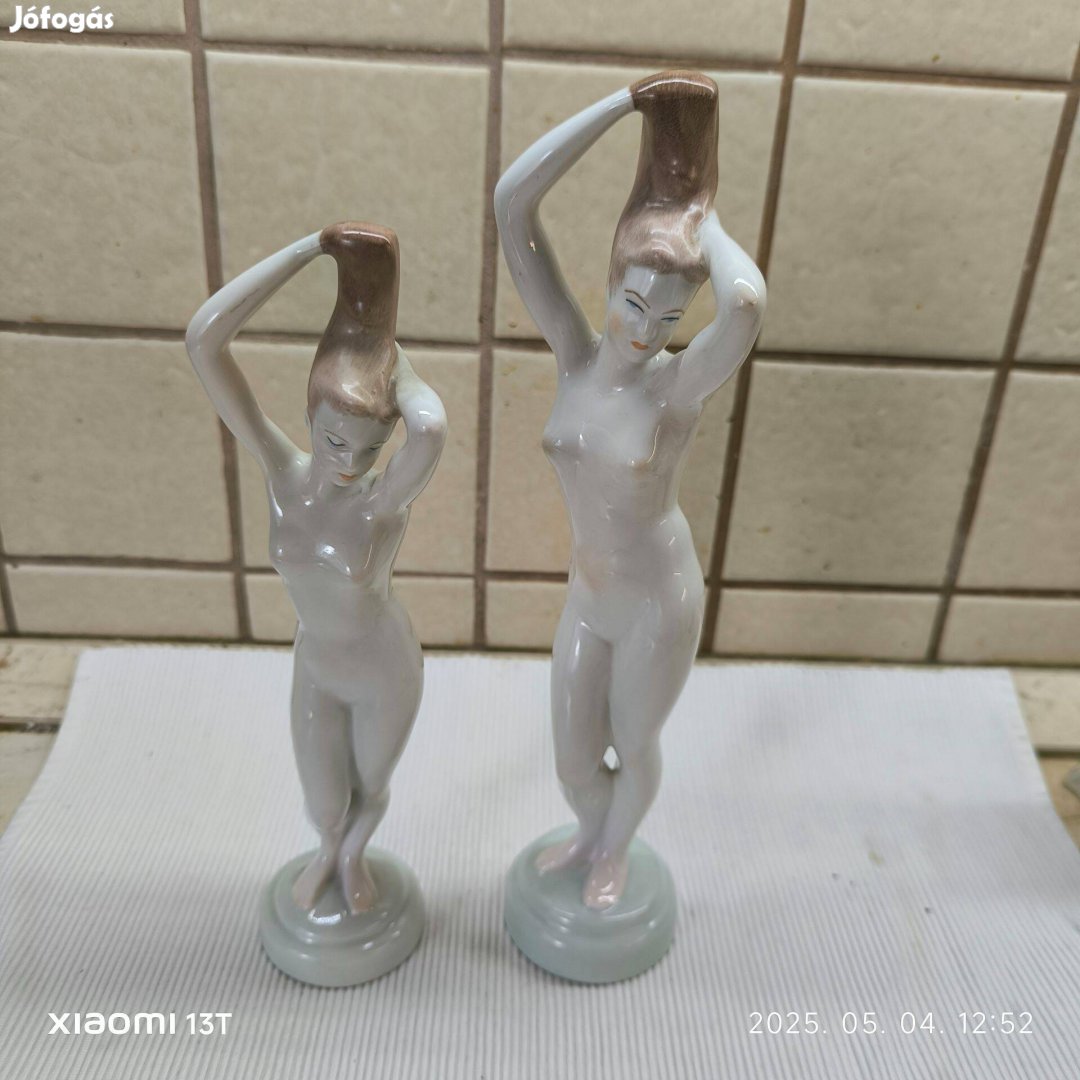 Aquincum porcelán női akt figura,2 db, nagyon szép hibátlan állapotú