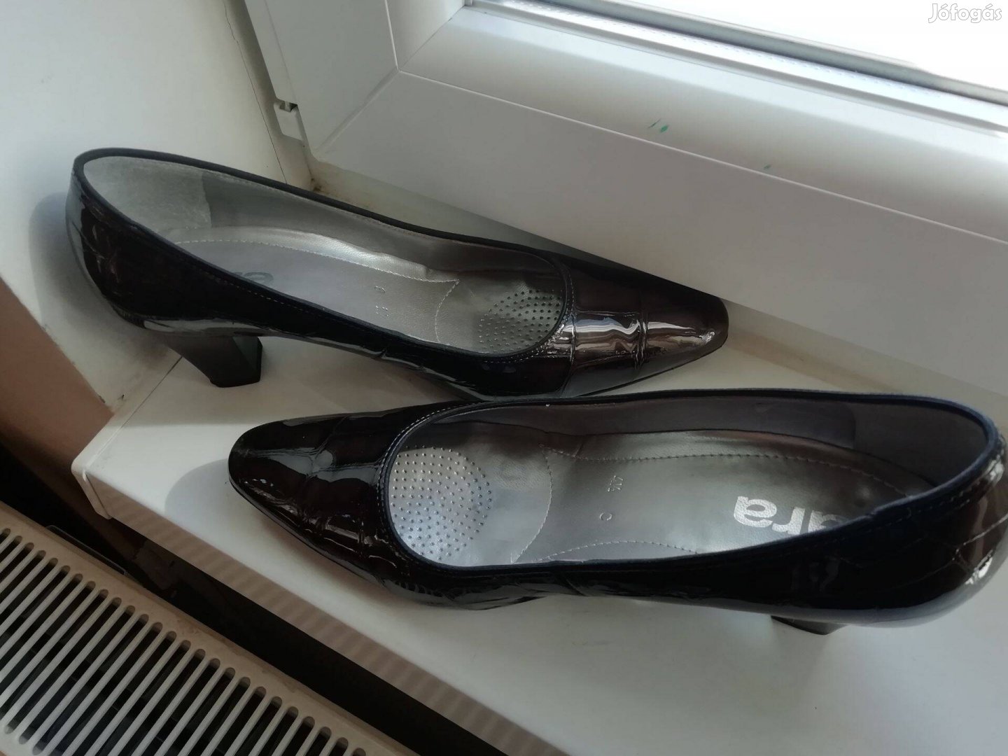 Ara márkájú fekete lakk alkalmi cipő, bőr, 37,5 méret