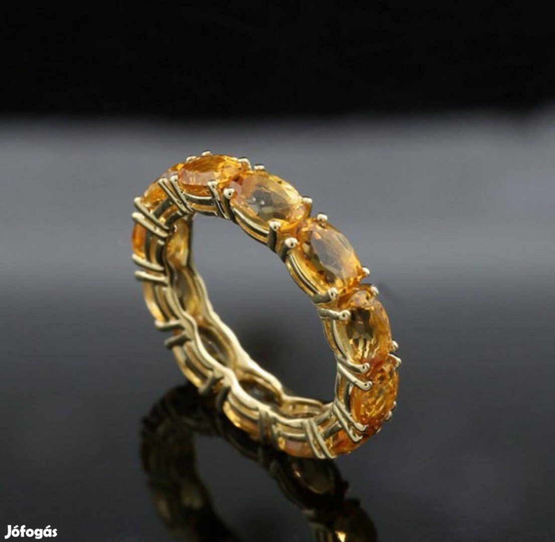 Arany 18k eternity gyuru citrin kovekel