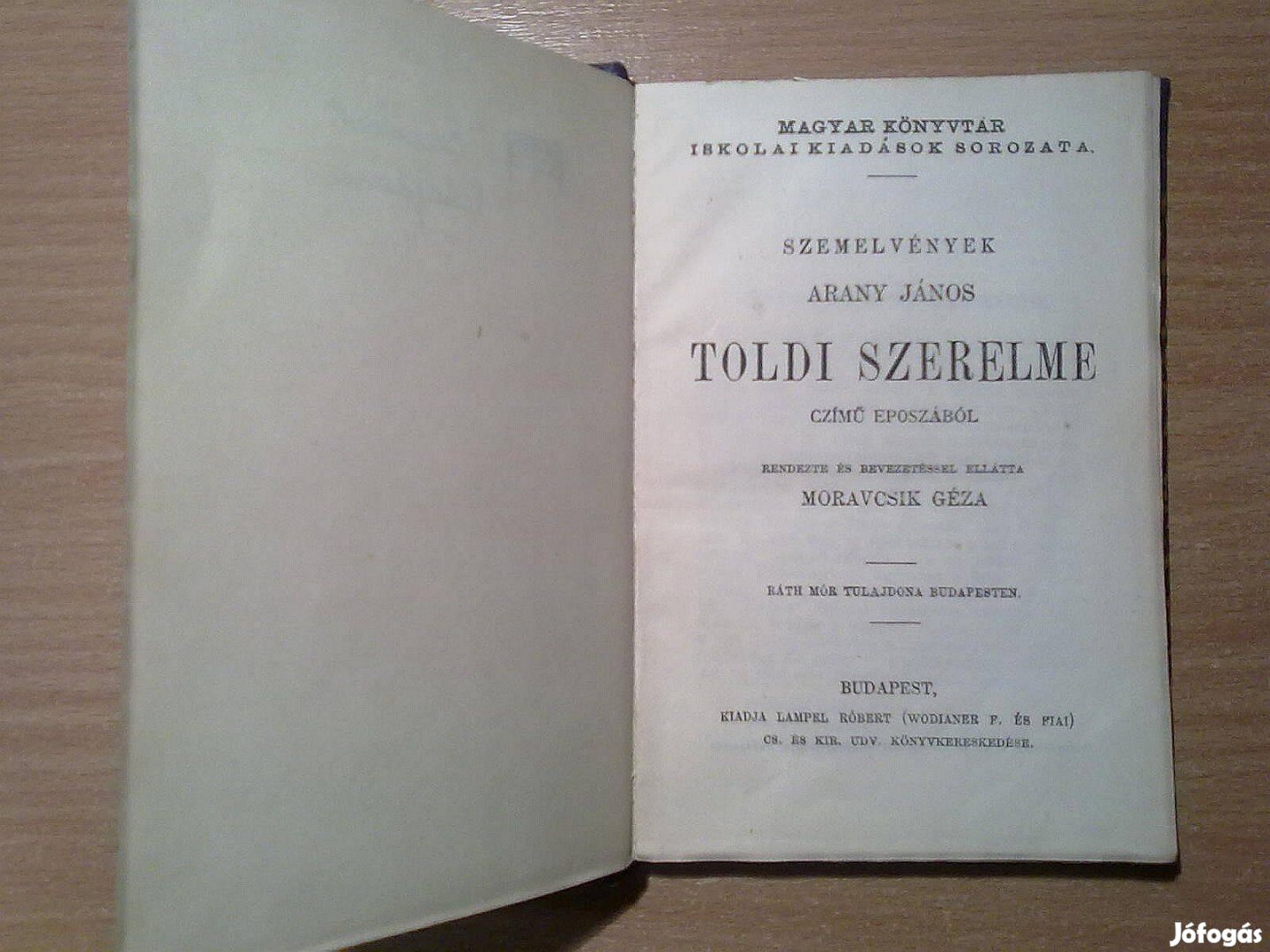 Arany János: Toldi szerelme és Toldi estéje (Lampel Róbert kiadás)