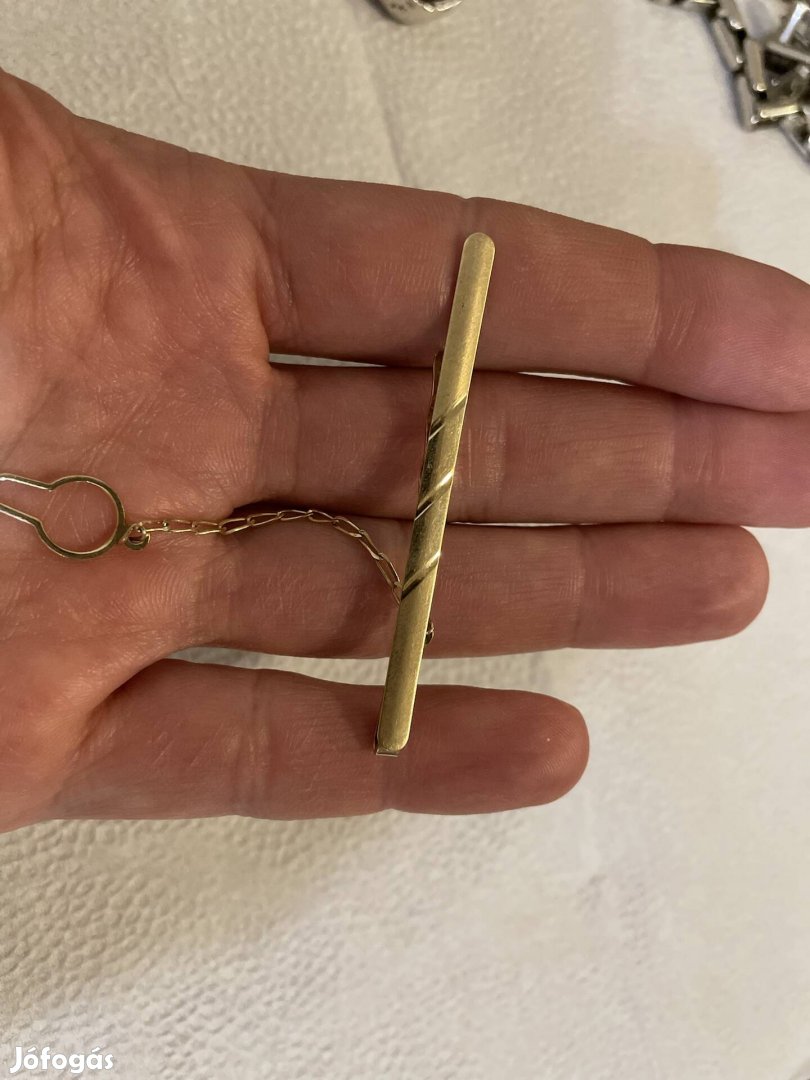 Arany, nyakkendö csipesz, 14k arany