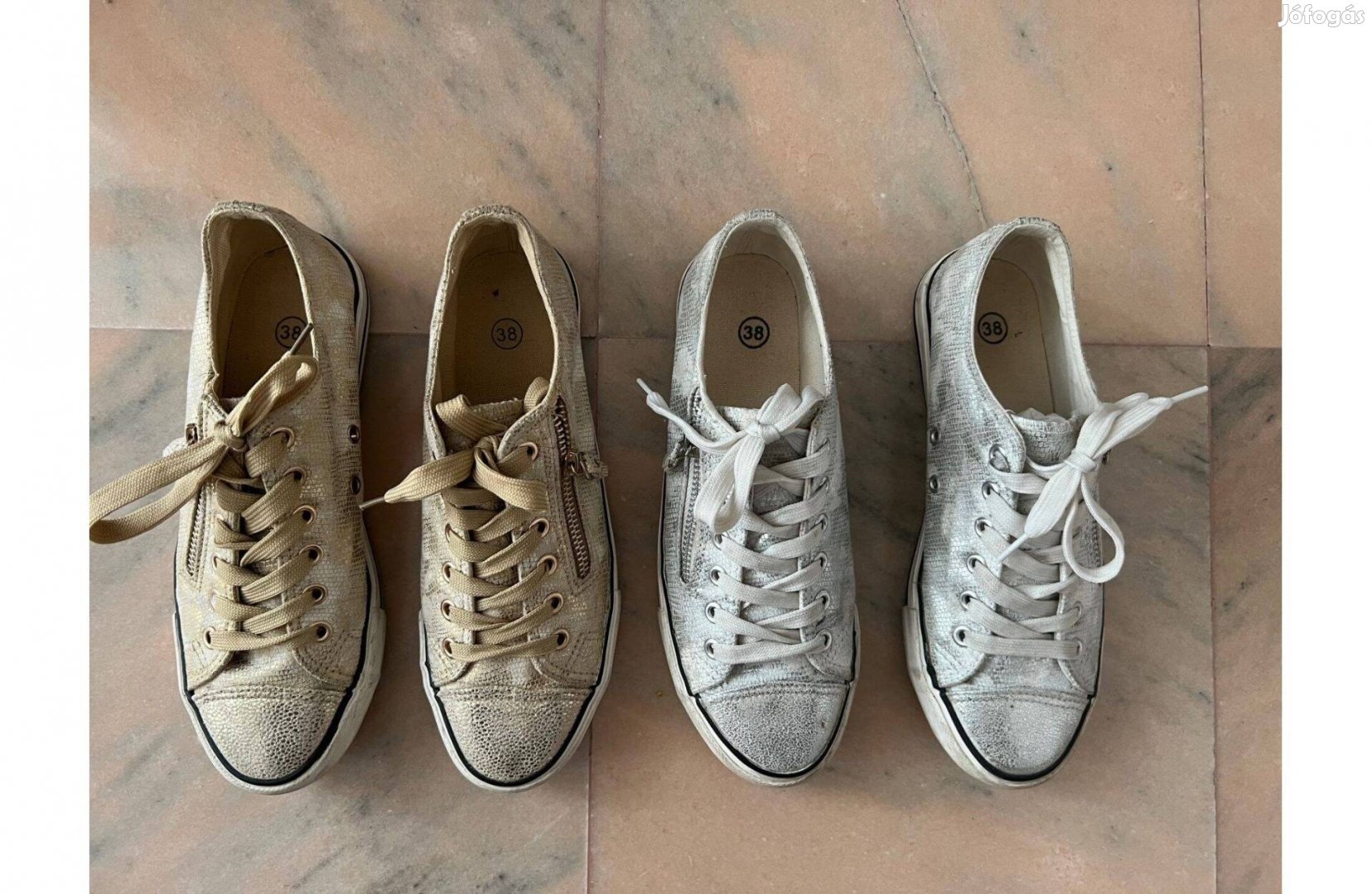 Arany és ezüst tornacipők 38 - új