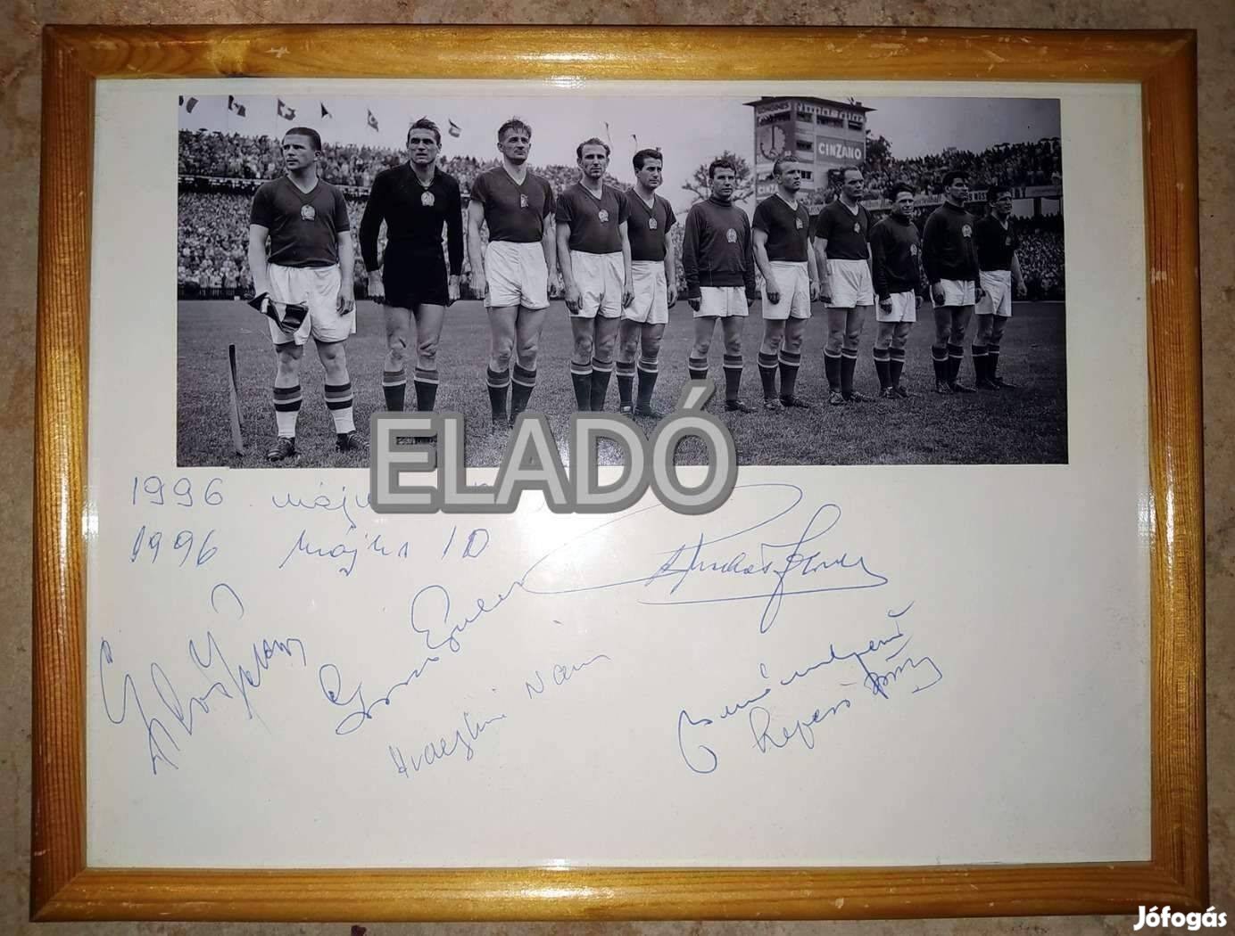 Aranycsapat 1954 VB döntő kép aláírásokkal Puskás, Czibor, Hidegkuti