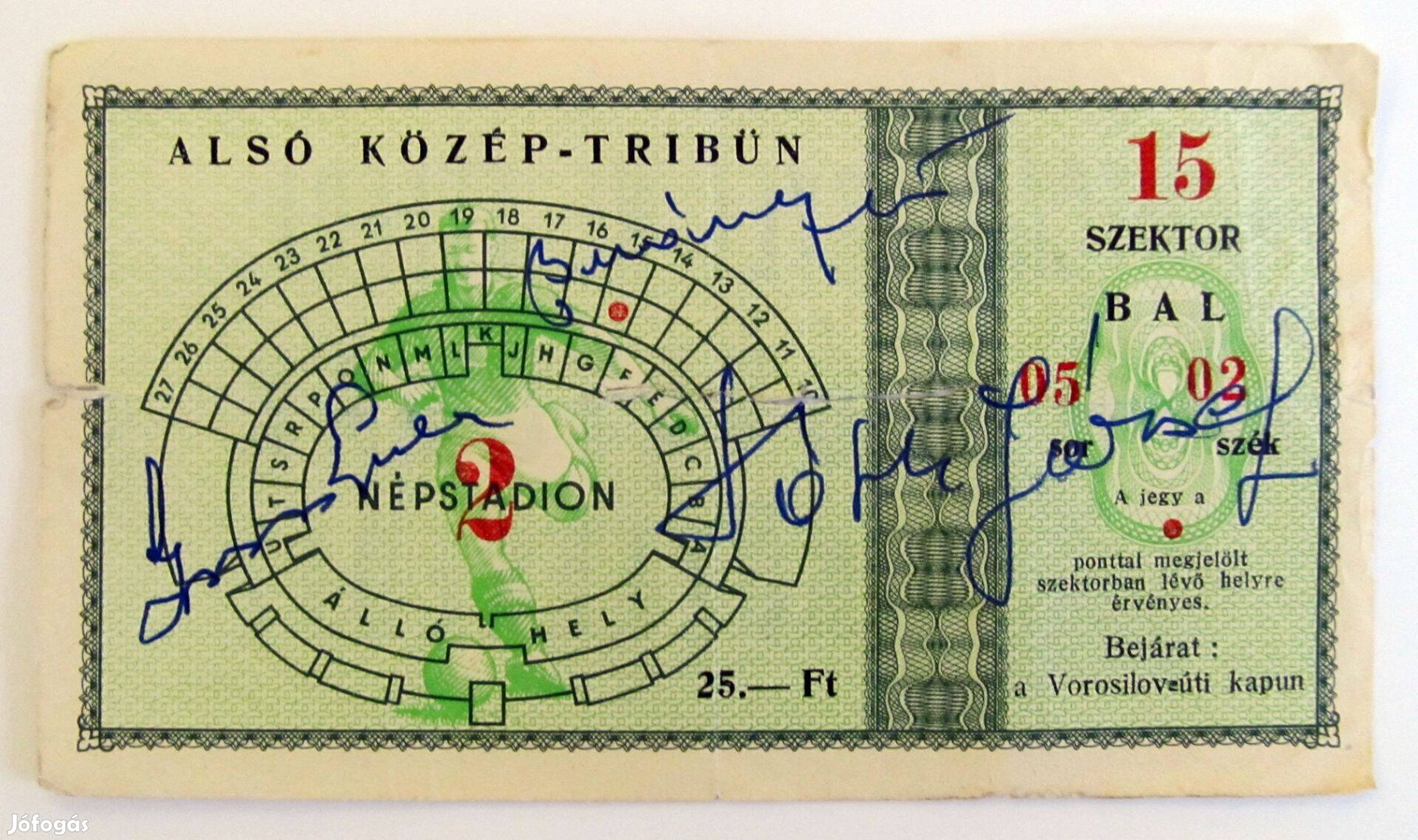 Aranycsapat Puskás magyar-csehszlovák mérkőzés dedikált